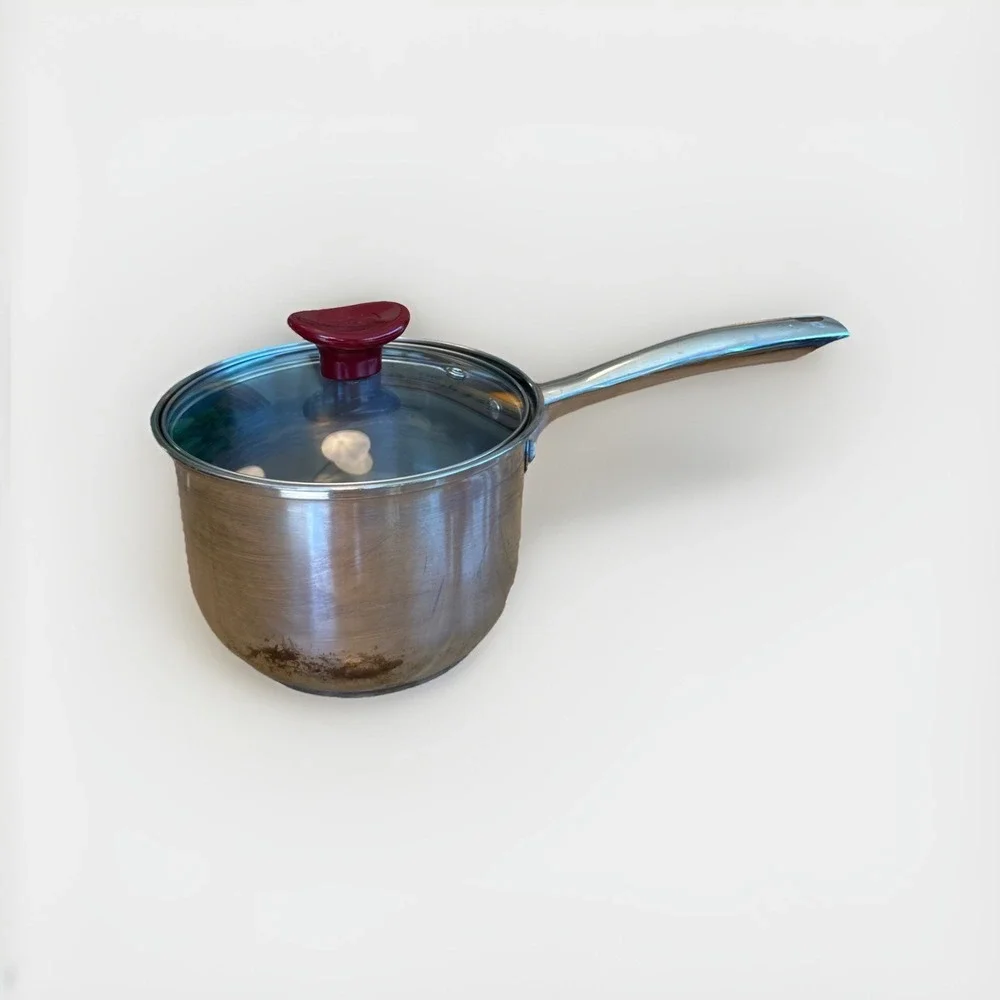 TRAMONTINA 3 QUART Sauce Pan Glass Lid Tri-Clad 18/10 Stainless Steel‎ *read